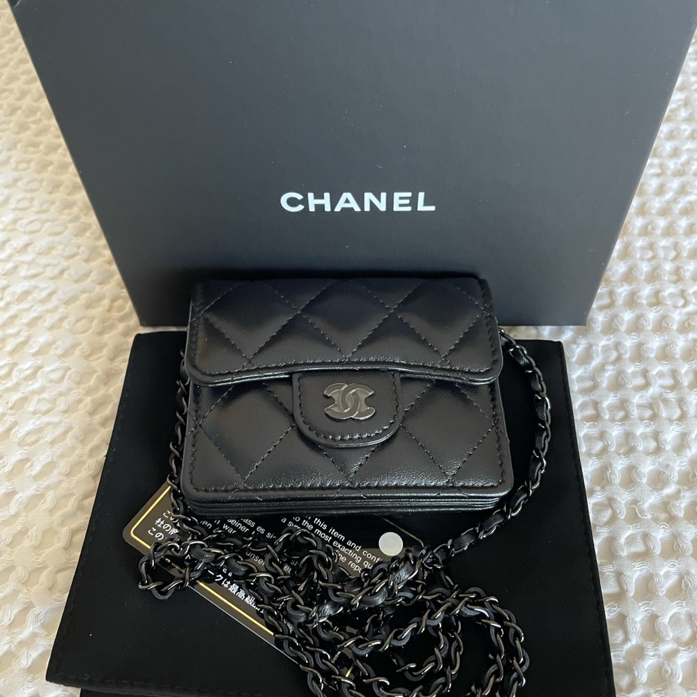 NEW Chanel So Black Mini Woc Cardholder 21B Bag - Picture 12 of 15